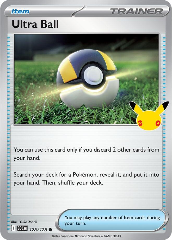 Ultra Ball 128/128 card from ME: 30th Celebration