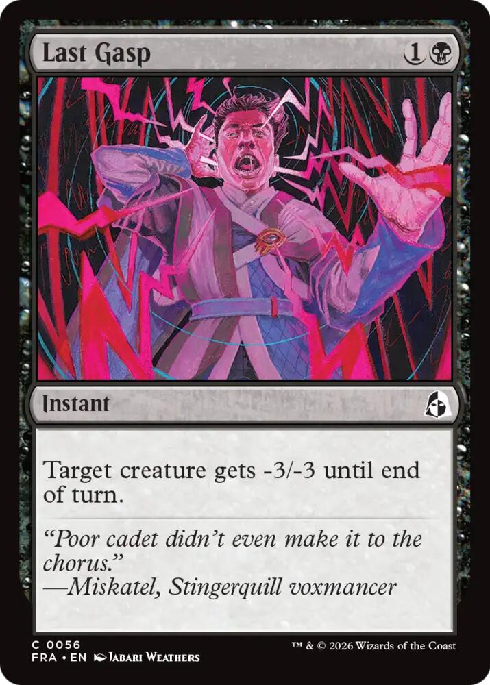 Last Gasp 56 card from Reality Fracture