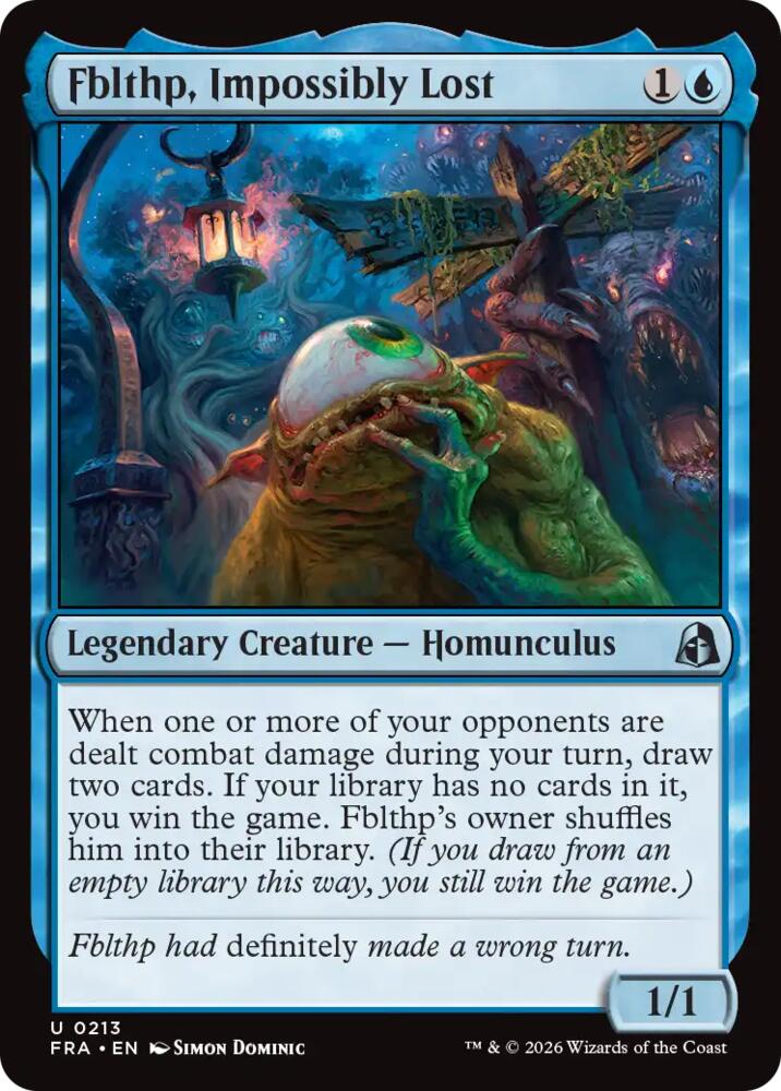 Fblthp, Impossibly Lost 213 card from Reality Fracture