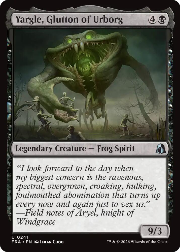 Yargle, Glutton of Urborg 241 card from Reality Fracture