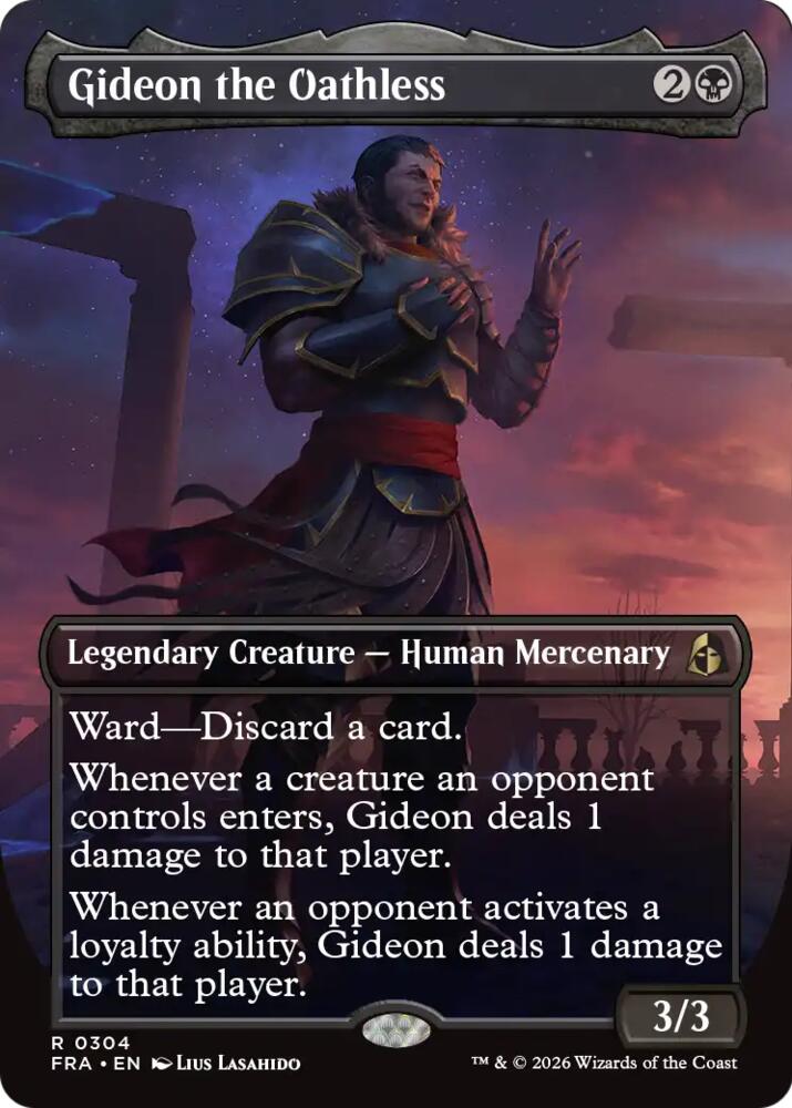 Gideon the Oathless (Borderless) 304 card from Reality Fracture