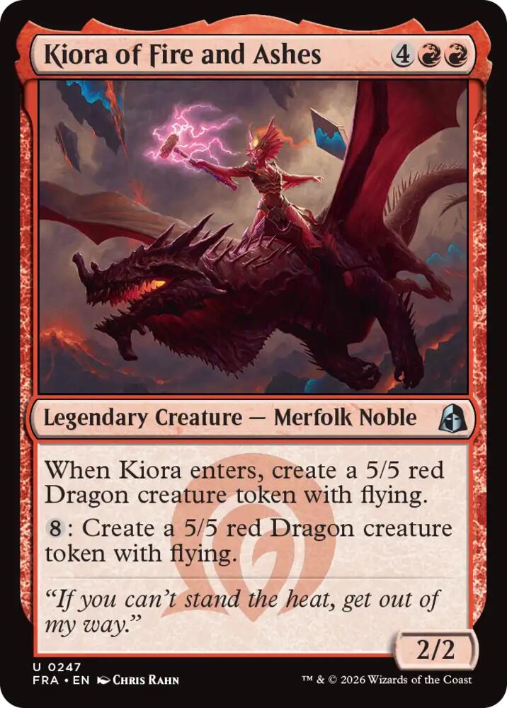 Kiora of Fire and Ashes 247 card from Reality Fracture