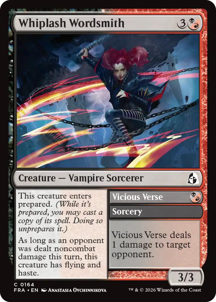 Whiplash Wordsmith 164 card from Reality Fracture