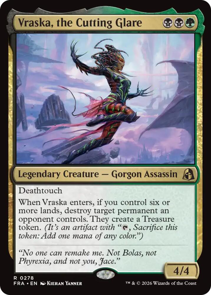 Vraska, the Cutting Glare 278 card from Reality Fracture