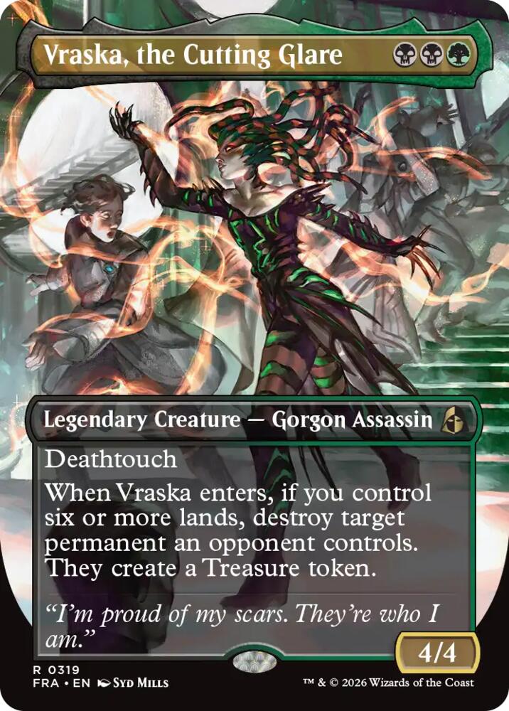 Vraska, the Cutting Glare (Borderless) 319 card from Reality Fracture