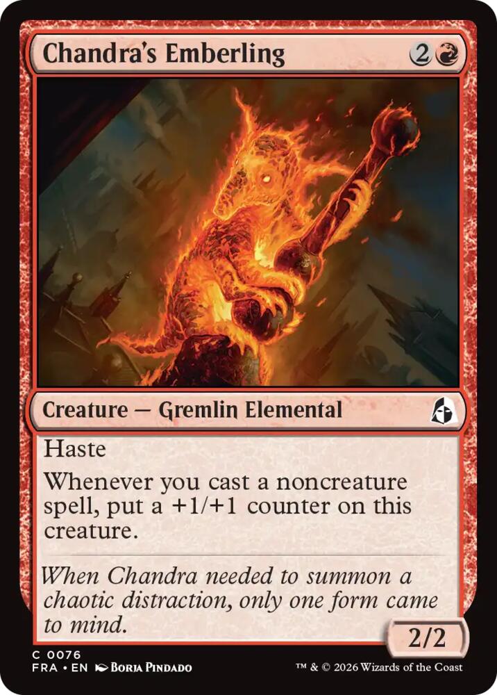 Chandra's Emberling 76 card from Reality Fracture
