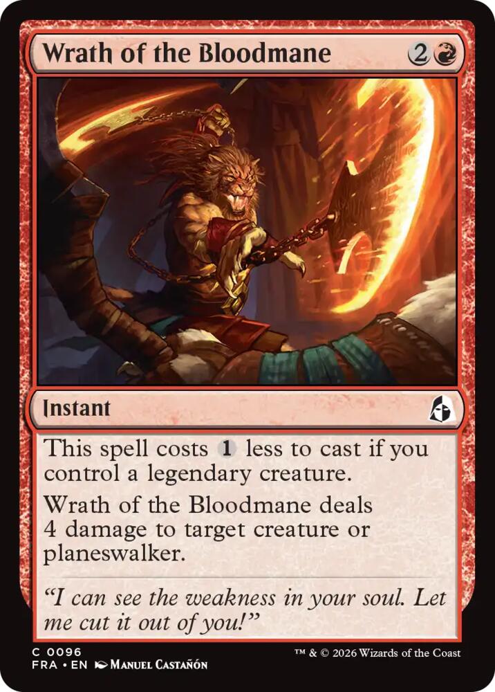 Wrath of the Bloodmane 96 card from Reality Fracture
