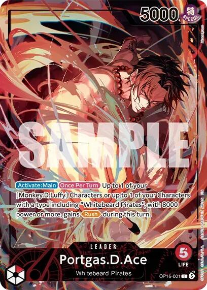 Portgas.D.Ace (Official Playmat - Flame-Flame Fruit Coliseum Edition) OP16-001 card from One Piece Promotion Cards
