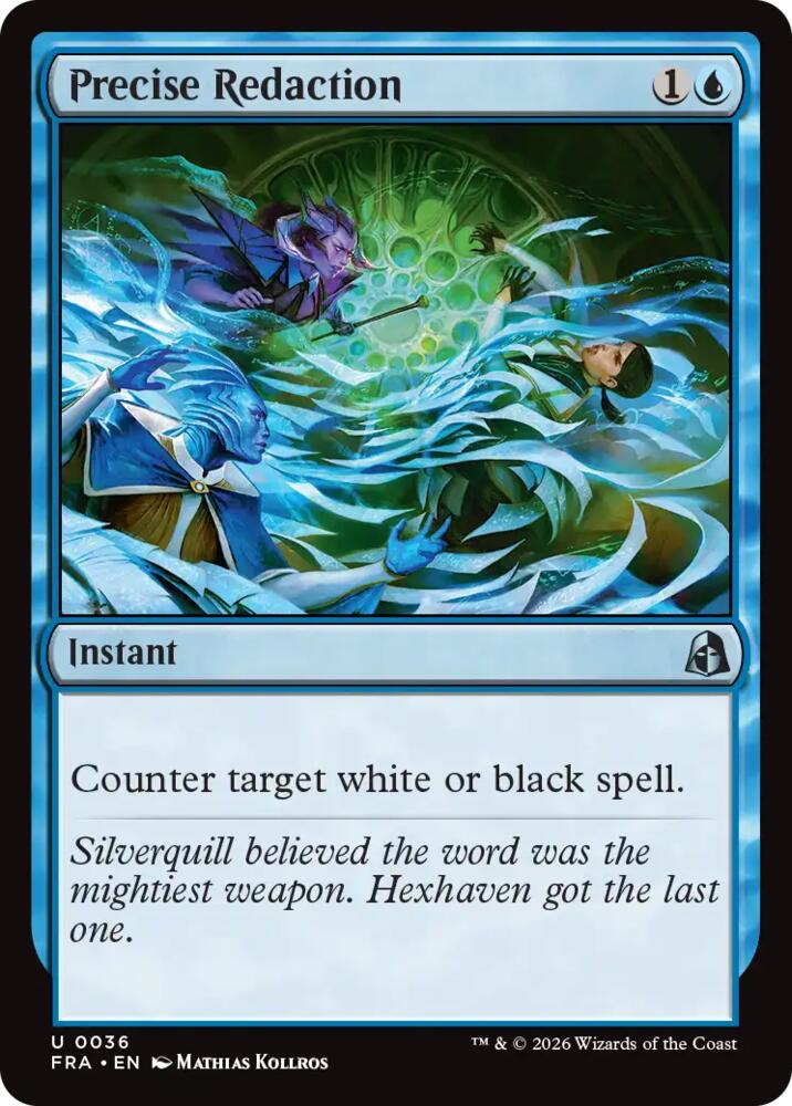Precise Redaction 36 card from Reality Fracture
