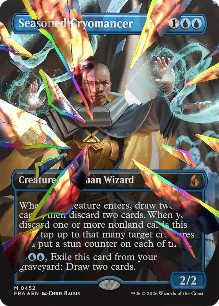 Seasoned Cryomancer (Borderless) (Facet Foil) 452 card from Reality Fracture