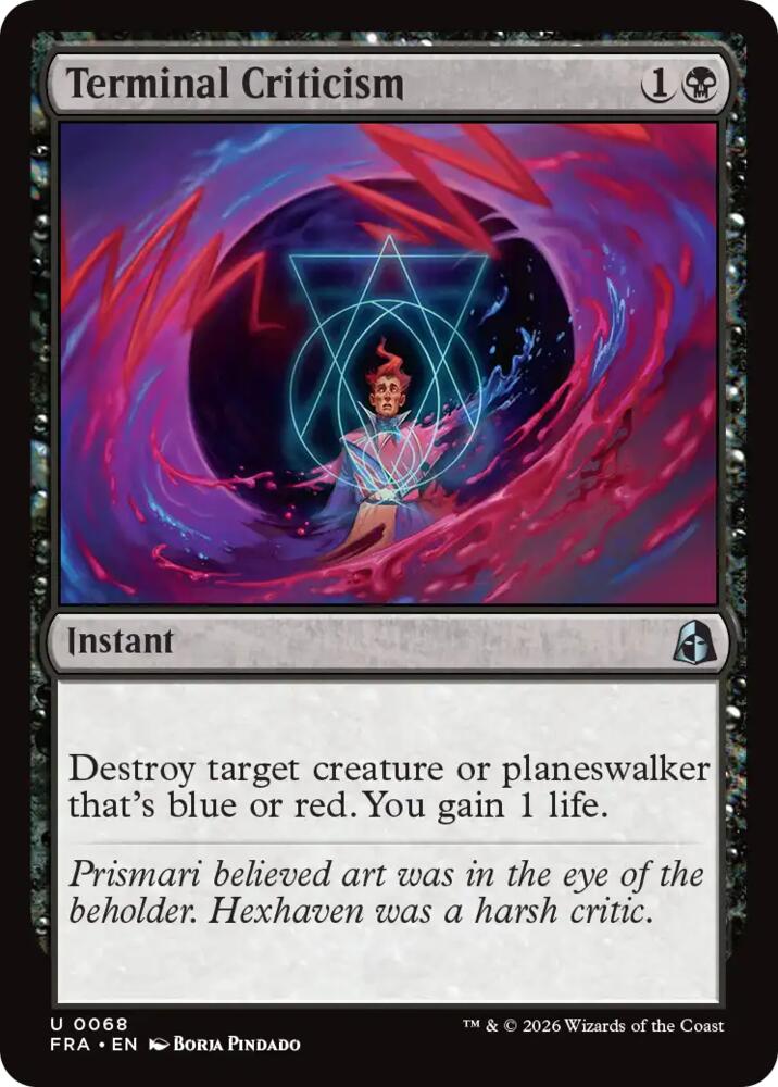 Terminal Criticism 68 card from Reality Fracture