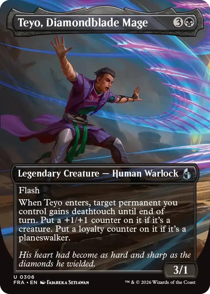 Teyo, Diamondblade Mage (Borderless) 306 card from Reality Fracture