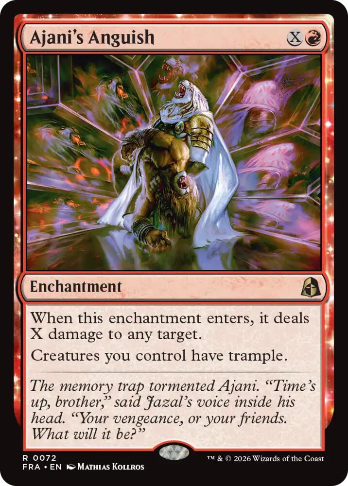 Ajani's Anguish 72 card from Reality Fracture