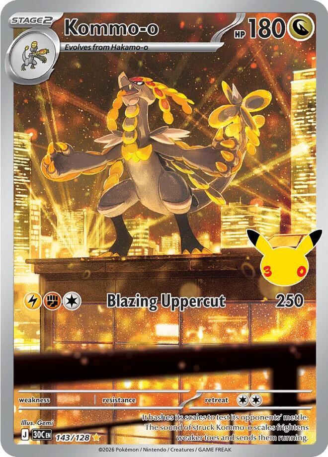Kommo-o 143/128 card from ME: 30th Celebration