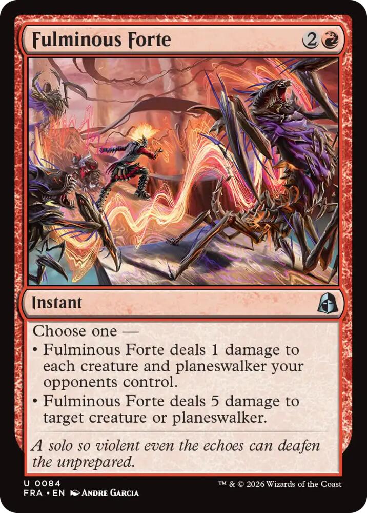 Fulminous Forte 84 card from Reality Fracture