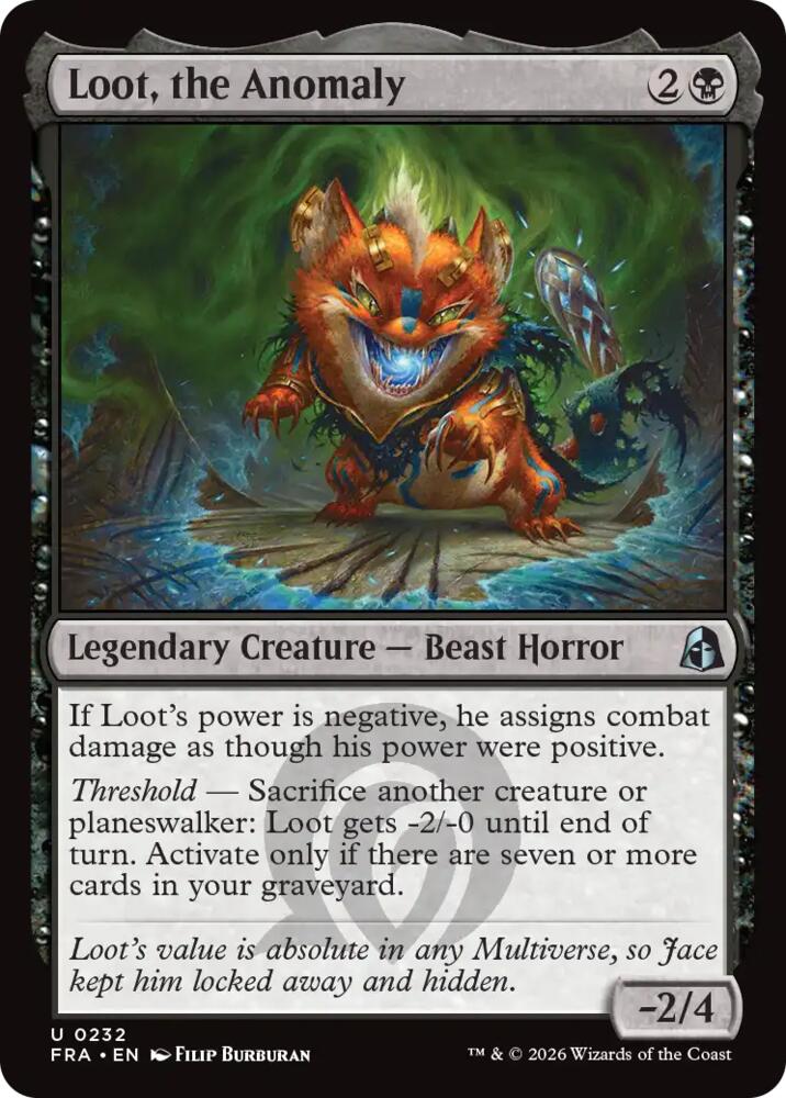 Loot, the Anomaly 232 card from Reality Fracture