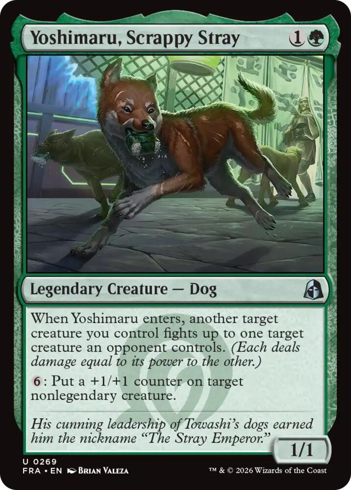 Yoshimaru, Scrappy Stray 269 card from Reality Fracture