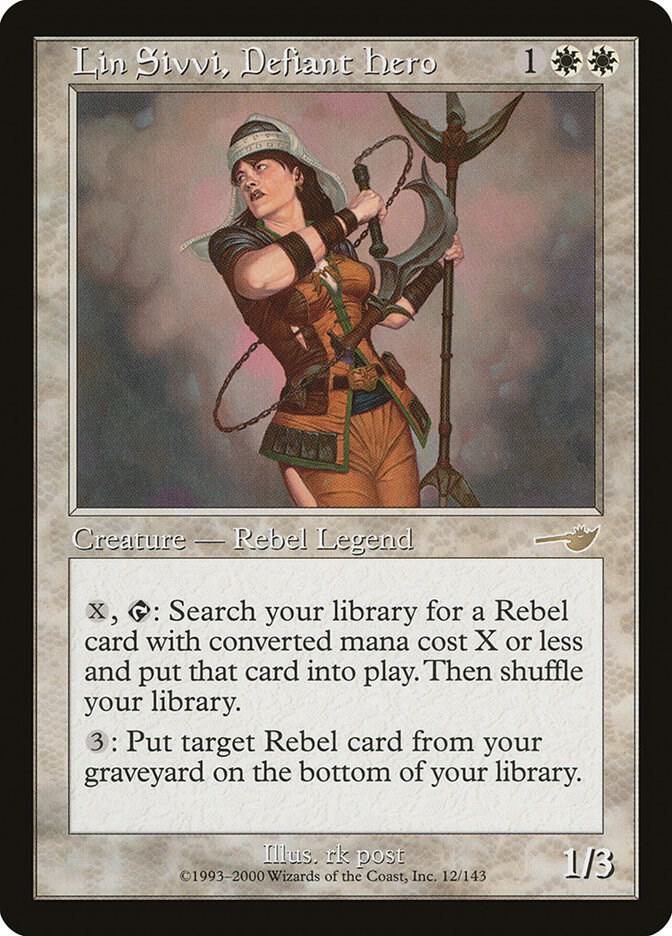 Lin Sivvi, Defiant Hero 12 card from Nemesis