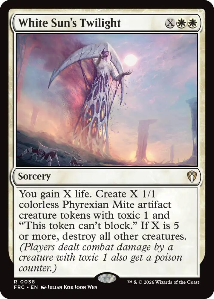 White Sun's Twilight 38 card from Commander: Reality Fracture