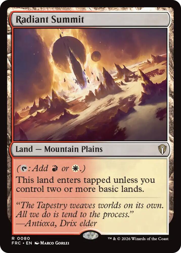 Radiant Summit 80 card from Commander: Reality Fracture