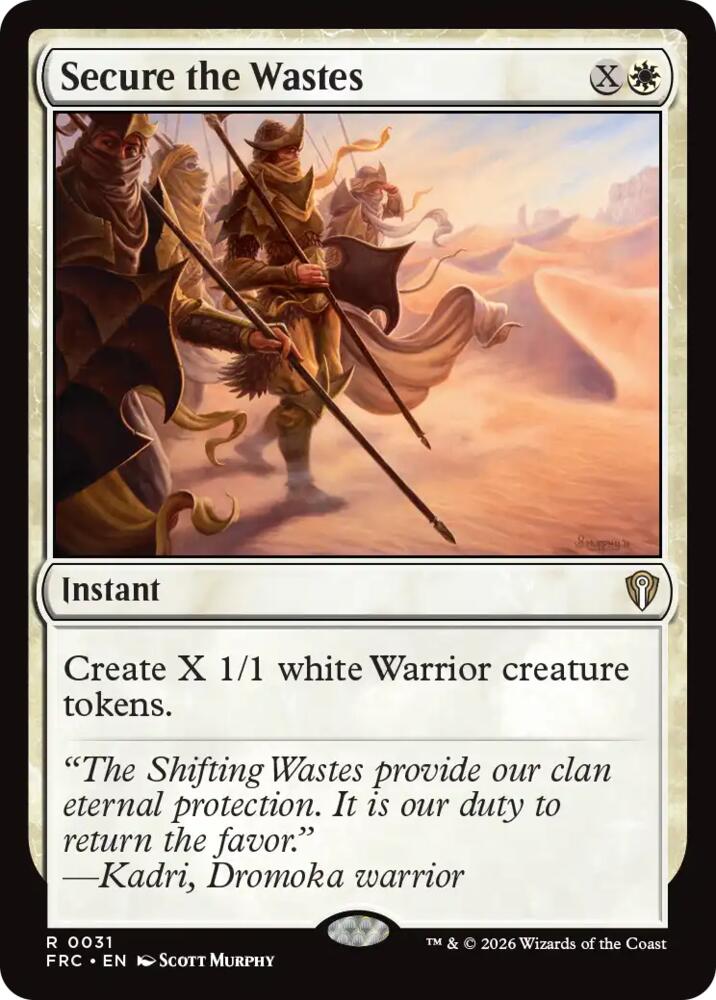Secure the Wastes 31 card from Commander: Reality Fracture