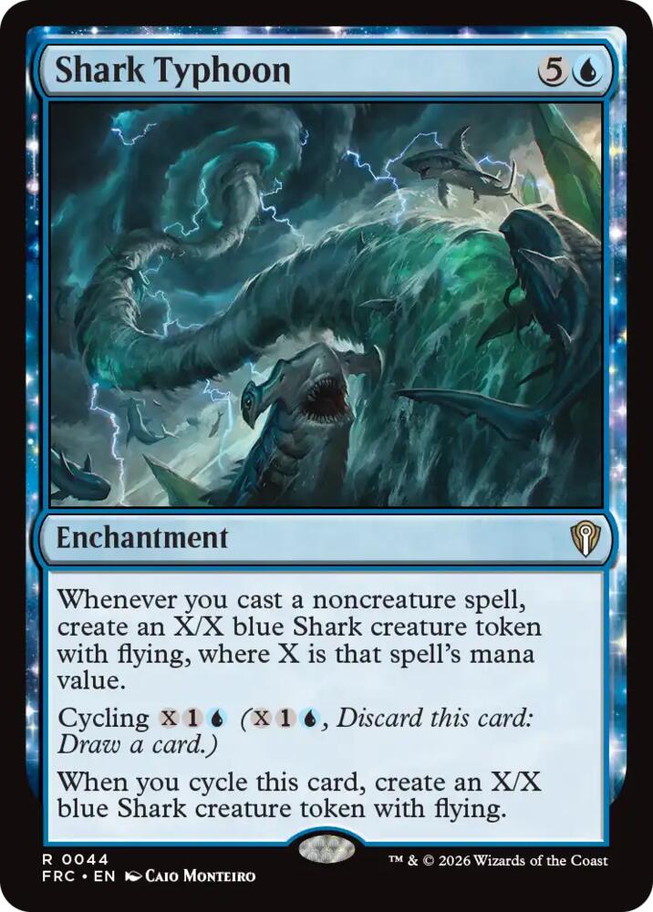 Shark Typhoon 44 card from Commander: Reality Fracture