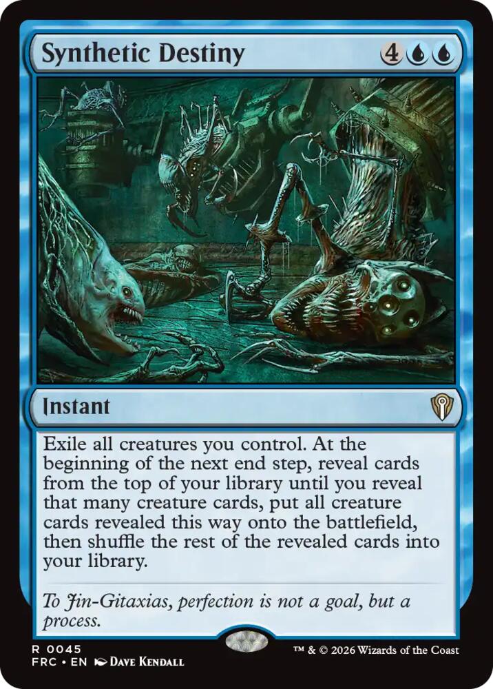 Synthetic Destiny 45 card from Commander: Reality Fracture