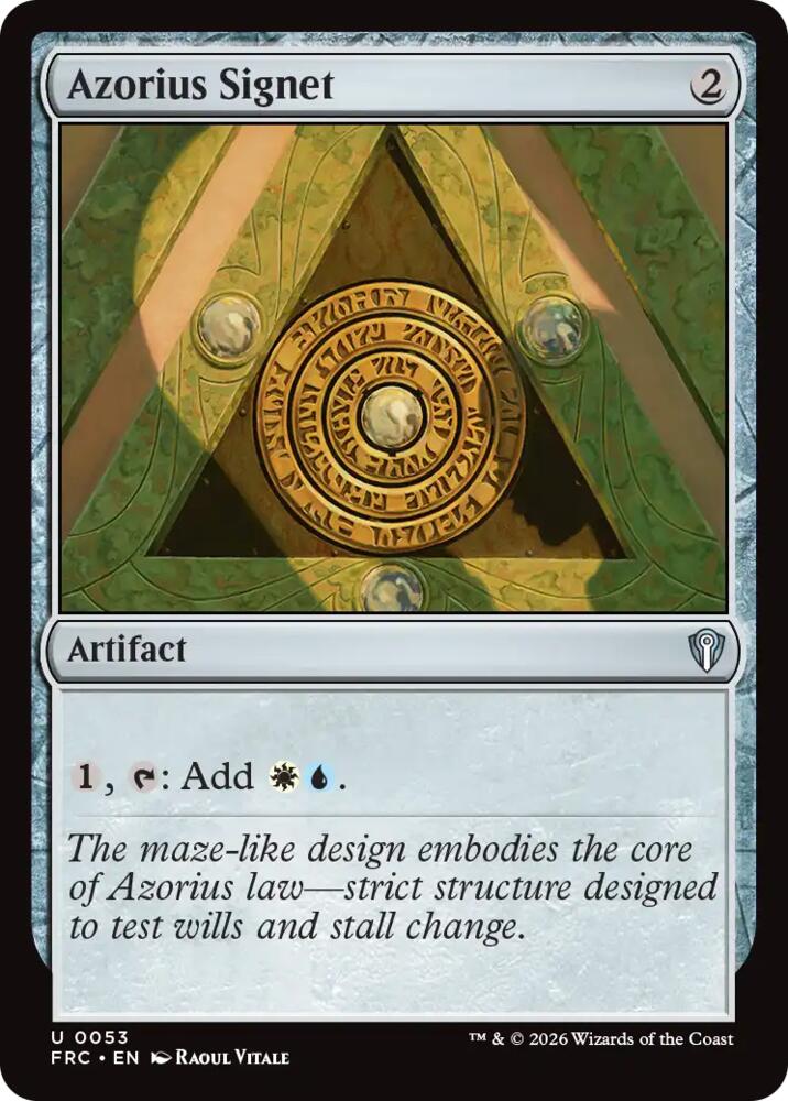 Azorius Signet 53 card from Commander: Reality Fracture