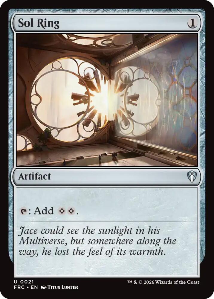 Sol Ring 21 card from Commander: Reality Fracture