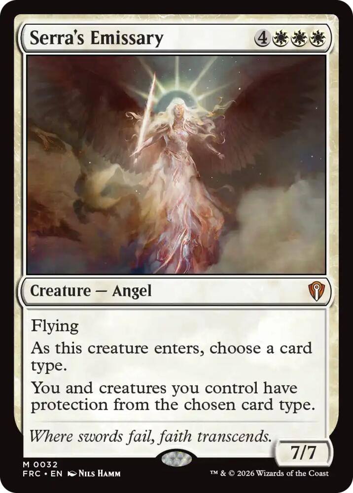 Serra's Emissary 32 card from Commander: Reality Fracture