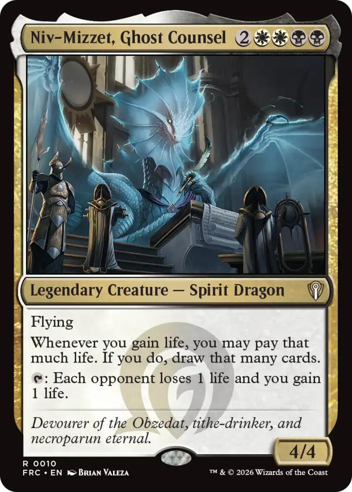 Niv-Mizzet, Ghost Counsel 10 card from Commander: Reality Fracture
