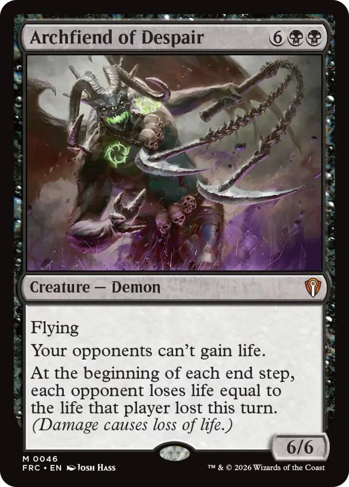 Archfiend of Despair 46 card from Commander: Reality Fracture