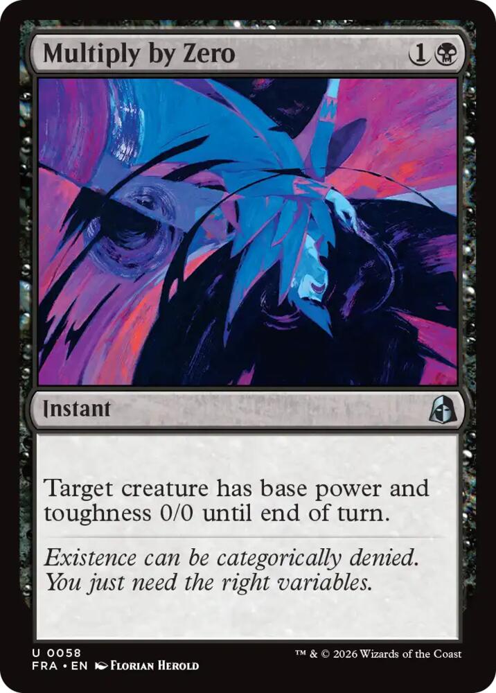 Multiply by Zero 58 card from Reality Fracture