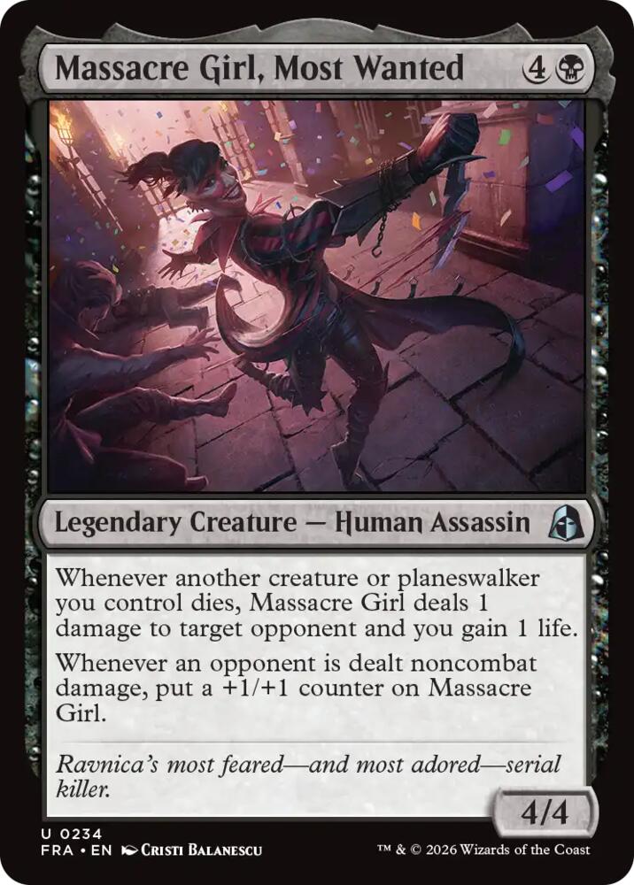 Massacre Girl, Most Wanted 234 card from Reality Fracture