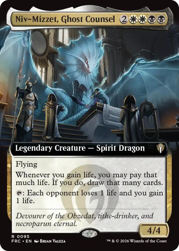 Niv-Mizzet, Ghost Counsel (Extended Art) 95 card from Commander: Reality Fracture