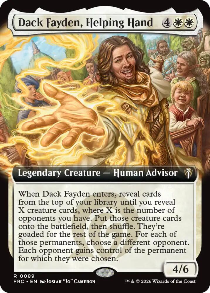 Dack Fayden, Helping Hand (Extended Art) 89 card from Commander: Reality Fracture