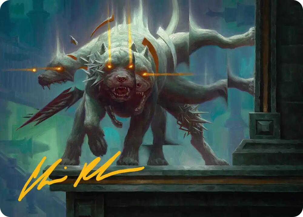 Flickering Hound Art Card (2/54) (Gold-Stamped Signature) card from Art Series: Reality Fracture