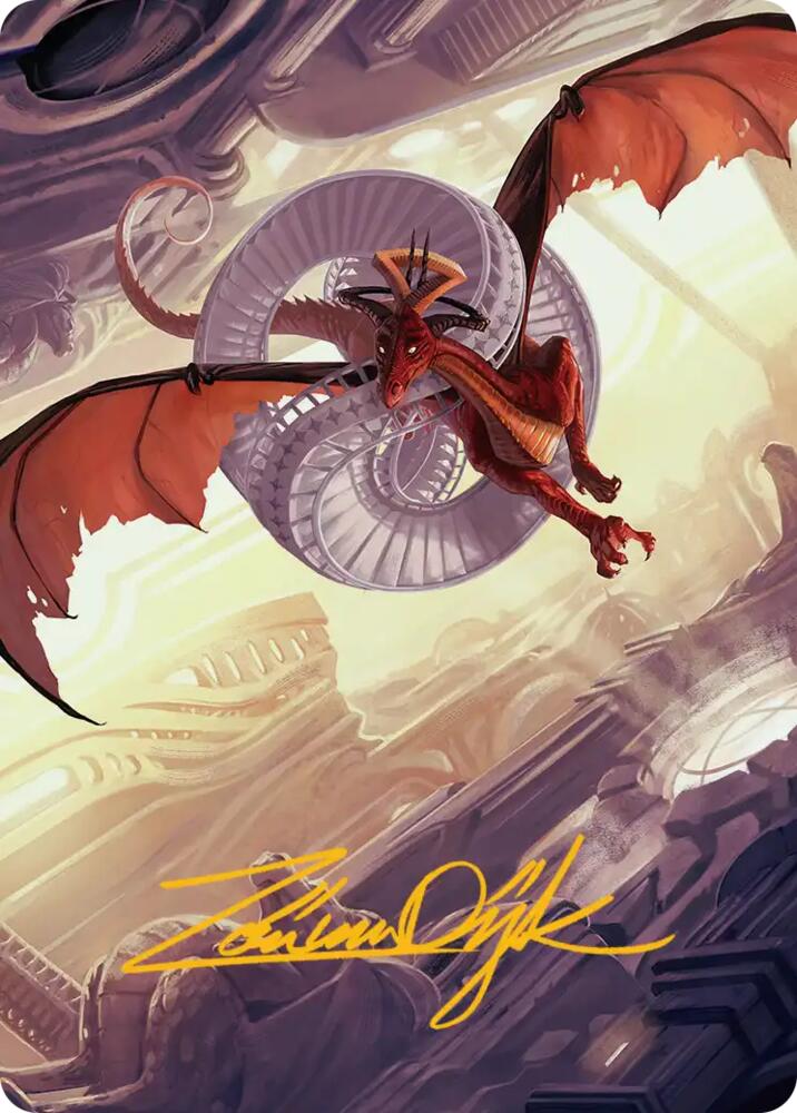 Draconic Visitor Art Card (Gold-Stamped Signature) 49 card from Art Series: Reality Fracture