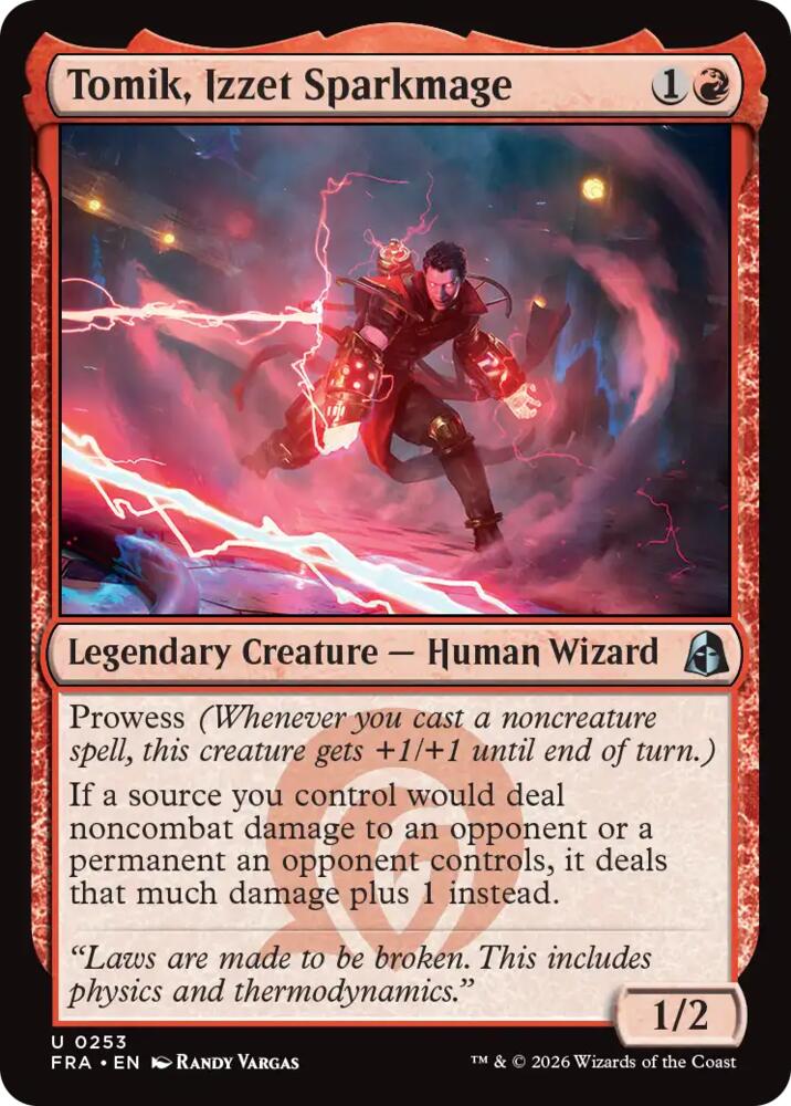 Tomik, Izzet Sparkmage 253 card from Reality Fracture