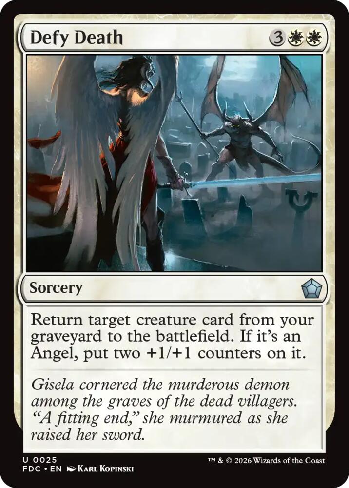 Defy Death 25 card from Commander: Foundations