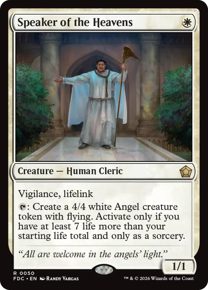 Speaker of the Heavens 50 card from Commander: Foundations