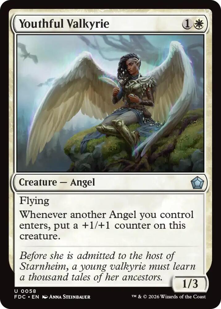 Youthful Valkyrie 58 card from Commander: Foundations