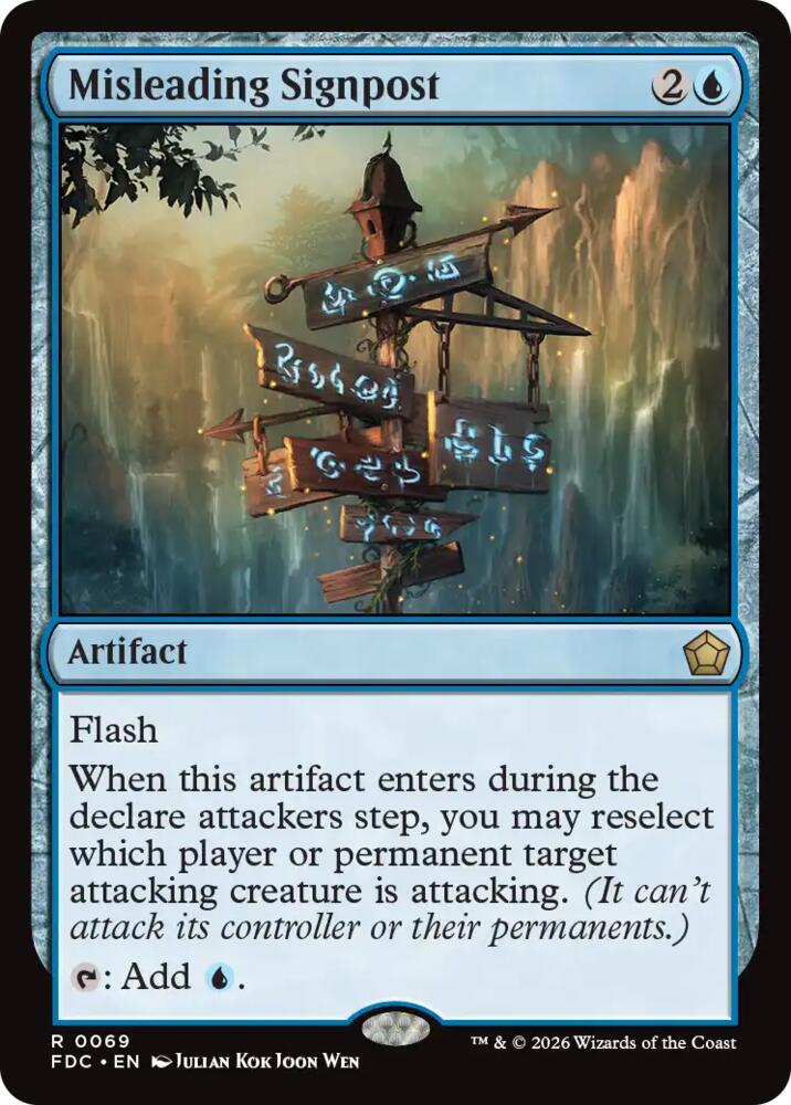 Misleading Signpost 69 card from Commander: Foundations