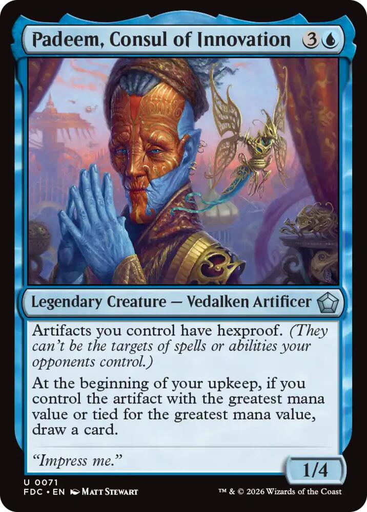 Padeem, Consul of Innovation 71 card from Commander: Foundations