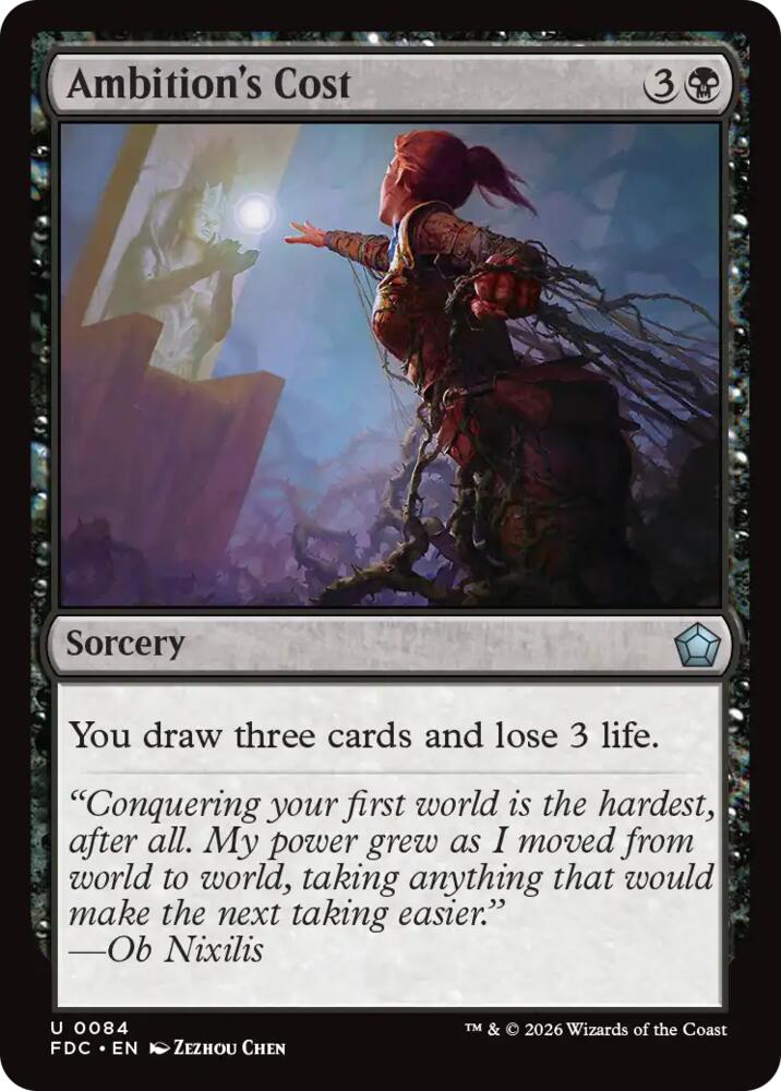 Ambition's Cost 84 card from Commander: Foundations
