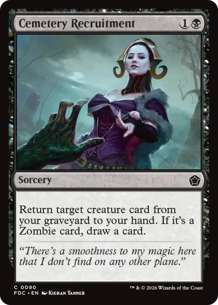 Cemetery Recruitment 90 card from Commander: Foundations