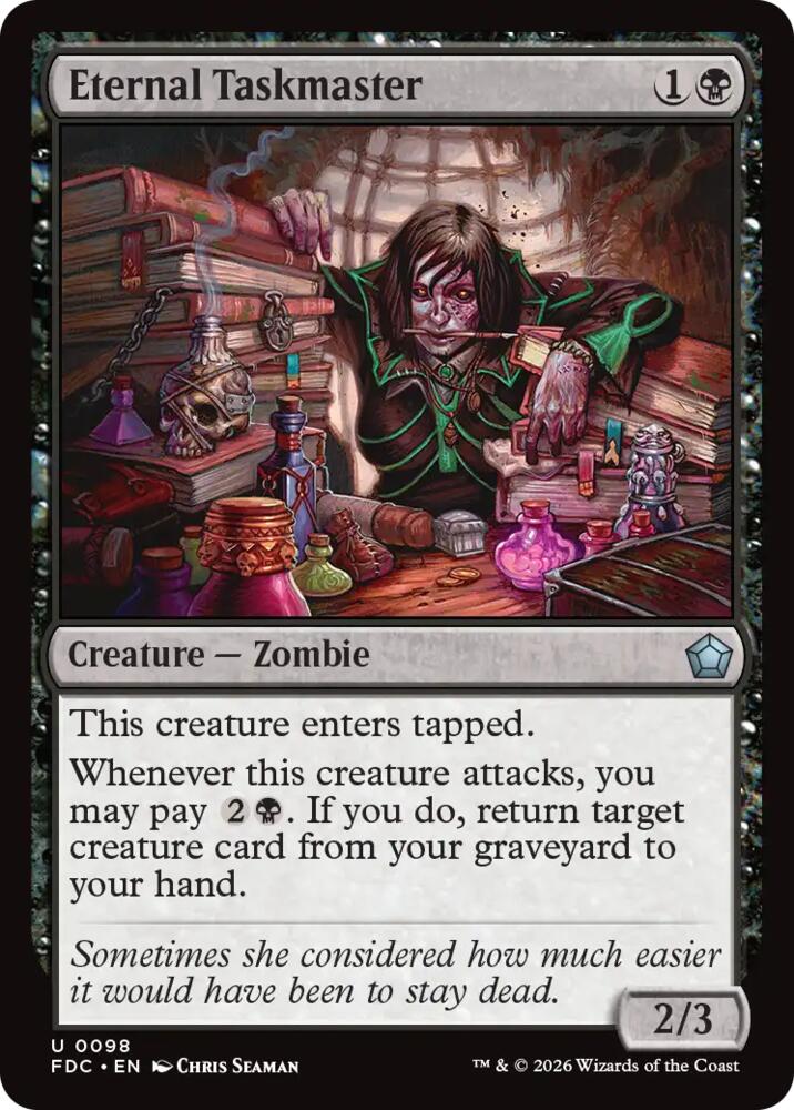 Eternal Taskmaster 98 card from Commander: Foundations