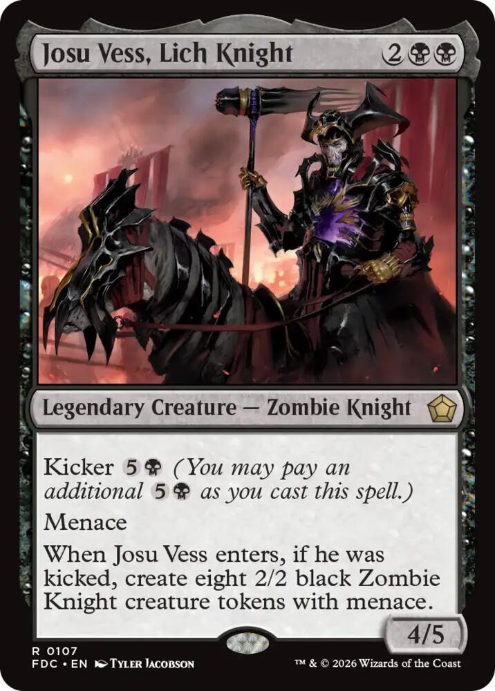 Josu Vess, Lich Knight 107 card from Commander: Foundations