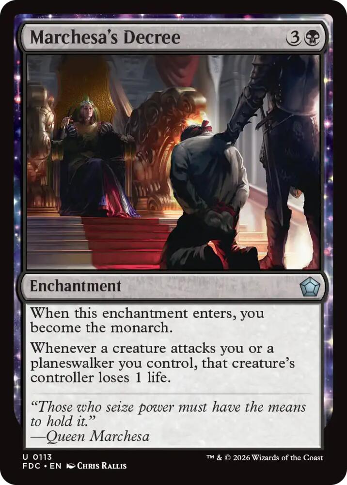 Marchesa's Decree 113 card from Commander: Foundations