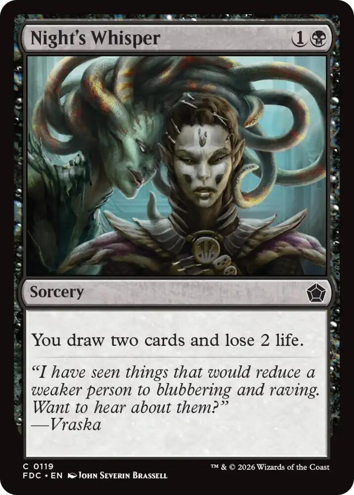 Night's Whisper 119 card from Commander: Foundations
